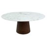 Mesa Cone Oval 160x90 Cm Tampo Laca Branca Base Imbuia Horizontal - 1