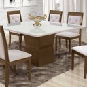 Ver imagem 1 de Conjunto Mesa Quadrada 140cm Grécia e 6 Cadeiras Milão Marka Móveis