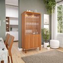 Ver imagem 6 de Cristaleira 4 Portas Vidro 176x85 Cm Mdf Cinamomo Molci