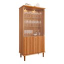 Ver imagem 1 de Cristaleira 4 Portas Vidro 176x85 Cm Mdf Cinamomo Molci