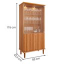 Ver imagem 3 de Cristaleira 4 Portas Vidro 176x85 Cm Mdf Cinamomo Molci