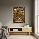 Ver imagem 1 de Quadro Decorativo Carta de Tarô a Roda da Fortuna - 70x50cm:moldura Branca
