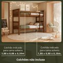 Ver imagem 4 de Cama Beliche de Solteiro Dupla Suspensa em Madeira Woodstore
