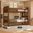 Ver imagem 2 de Cama Beliche de Solteiro Dupla Suspensa em Madeira Woodstore