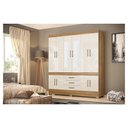 Ver imagem 3 de Guarda Roupa Casal New Murano Amêndola Off White com Espelho - Demóbile