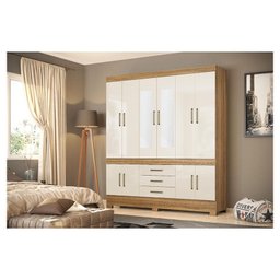 Guarda Roupa Casal New Murano Amêndola Off White com Espelho - Demóbile - 3 Guarda Roupa Casal New Murano Amêndola Off White com Espelho - Demóbile - 3