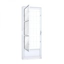 Ver imagem 1 de Porta de Aço Postigo 215x85cm com Grade Quadrada e Vidro Liso Riobras Abertura Esquerda Branco