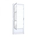Ver imagem 5 de Porta de Aço Postigo 215x85cm com Grade Quadrada e Vidro Liso Riobras Abertura Esquerda Branco