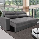 Ver imagem 1 de Sofá Retrátil e Reclinável 1,70m Clean Cama Inbox Velusoft Cinza