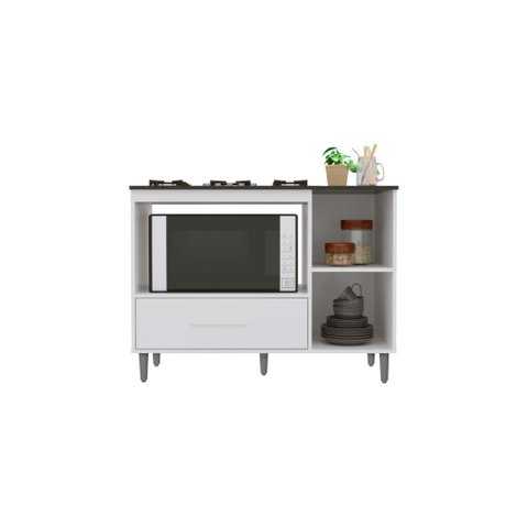 Balcão Armário para Cooktop Co com Espaço para Forno Cor Branco