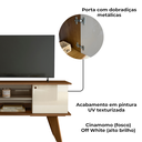 Ver imagem 5 de Rack Bancada para Tv 50 Pol 1p 120 Cm Cinamomo Off White Arly