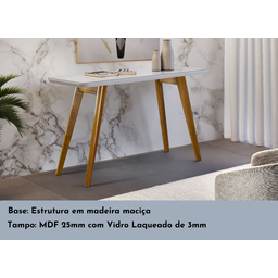 Aparador Slim 120cm com Tampo de Vidro e Madeira Maciça - 5