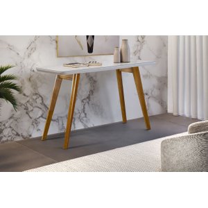 Aparador Slim 120cm com Tampo de Vidro e Madeira Maciça
