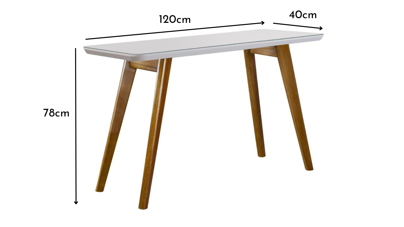 Aparador Slim 120cm com Tampo de Vidro e Madeira Maciça - 3