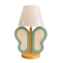 Ver imagem 1 de Luminária Infantil Borboleta Palha Indiana Madeira Natural Abajur Decorativo Quarto Infantil Menin