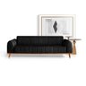 Sofá Living Átila 2,30m 4 Lugares em Couro Ecológico Preto - 1