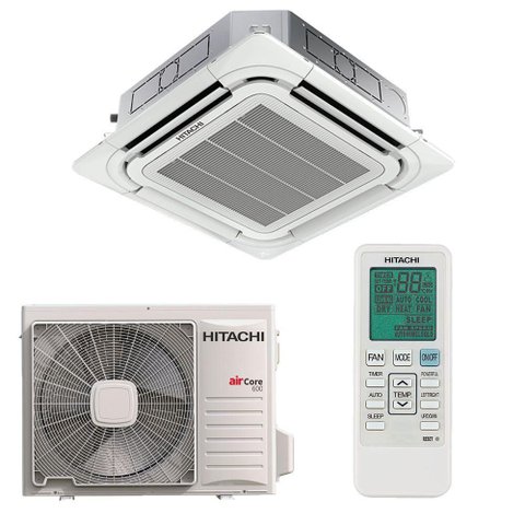 Ar Condicionado Split Cassete 4 Vias Hitachi Aircore 600 Inverter 24.000 Btus Quente e Frio 220v