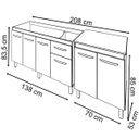 Ver imagem 6 de Balcão Armário Gabinete para Pia 138 Cm Camila e Balcão para Microondas ou Forno Elétrico Jane Branc
