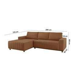 Sofá Boreal de 200cm B25 Chaise Lado Direito Meu Sofá Online - 4