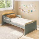 Ver imagem 1 de Cama Infantil com LED e Kit Grade de Proteção Petit Casatema MadeiraOriginals Verde/Mel