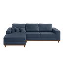 Ver imagem 2 de Sofá Fixo com Chaise 2,5m Cronos Linho com Molas Lado Esquerdo Meu Sofá Online