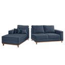 Ver imagem 5 de Sofá Fixo com Chaise 2,5m Cronos Linho com Molas Lado Esquerdo Meu Sofá Online