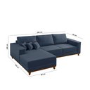 Ver imagem 7 de Sofá Fixo com Chaise 2,5m Cronos Linho com Molas Lado Esquerdo Meu Sofá Online