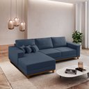 Ver imagem 1 de Sofá Fixo com Chaise 2,5m Cronos Linho com Molas Lado Esquerdo Meu Sofá Online