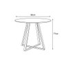 Mesa Modelo Industrial Jantar Laís 90 Cm com Pés de Ferro Preto - 3