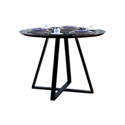 Mesa Modelo Industrial Jantar Laís 90 Cm com Pés de Ferro Preto - 2