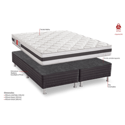Conjunto Box Queen Espuma D45 Max Saúde Premium 158x198x66 Reconflex - 5