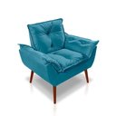 Ver imagem 3 de Kit C/02 Poltronas Opala Luxo Suede Azul Tiffany