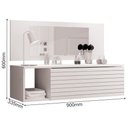 Ver imagem 2 de Penteadeira Suspensa Maquiagem com Espelho Moderna Mdp/mdf:nature Off White