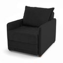 Ver imagem 2 de Poltrona Cama Reclinável Retrátil Viena Veludo Confortável Preto Loja Sheep