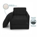 Ver imagem 7 de Poltrona Cama Reclinável Retrátil Viena Veludo Confortável Preto Loja Sheep