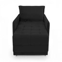 Ver imagem 4 de Poltrona Cama Reclinável Retrátil Viena Veludo Confortável Preto Loja Sheep