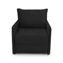 Ver imagem 6 de Poltrona Cama Reclinável Retrátil Viena Veludo Confortável Preto Loja Sheep