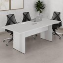 Ver imagem 1 de Mesa de Reunião Retangular F5 Office Moderno sem Gavetas 200cm Cinza