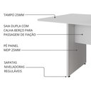 Ver imagem 3 de Mesa de Reunião Retangular F5 Office Moderno sem Gavetas 200cm Cinza