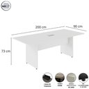 Ver imagem 4 de Mesa de Reunião Retangular F5 Office Moderno sem Gavetas 200cm Cinza