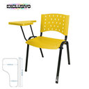 Ver imagem 3 de Cadeira Universitária Plástica Amarela 10 Unidades Prancheta Plástica - Ultra Móveis