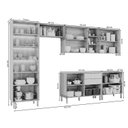 Ver imagem 3 de Cozinha Modulada 6 Peças Brilhante com 1 Cristaleira 2 Balcões 3 Armários Aéreo
