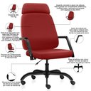 Ver imagem 2 de Cadeira de Escritório Giratória Diretor com Apoio de Cabeça Hub F02 Sintético Vermelho - Lyam