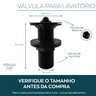 Ralo Click Preto 10x10 tampa ralo E Valvula 7/8 Preta Inox Pia Banheiro Conjunto Black Inteligente P - 3