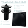 Ralo Click Preto 10x10 tampa ralo E Valvula 7/8 Preta Inox Pia Banheiro Conjunto Black Inteligente P - 6
