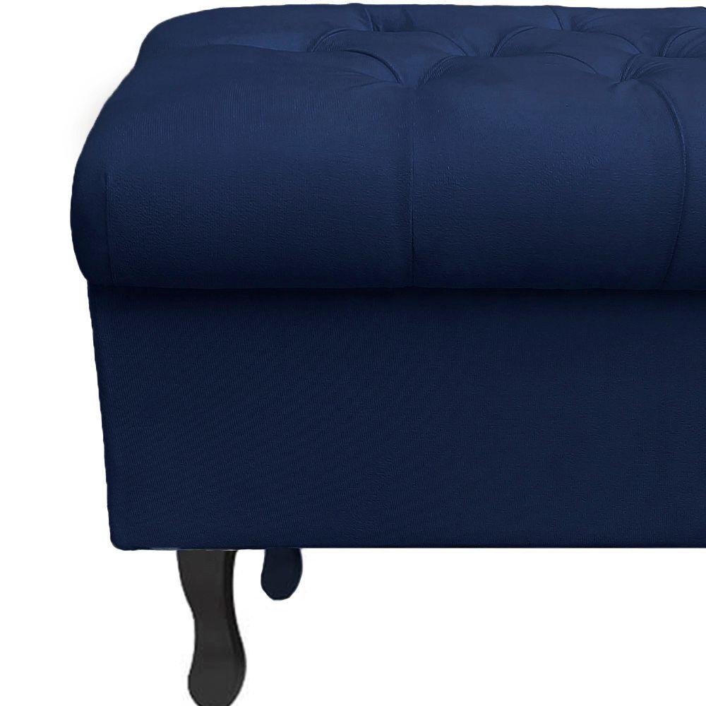 Recamier Puff Bau Bia 120x Suede Azul Marinho - Majú Decor - 2