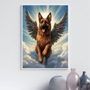 Ver imagem 2 de Quadro Cão Pastor Alemão com Asas 24x18cm:madeira Preta