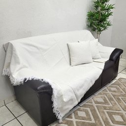 Manta Xale para Sofá Poltrona 1,40x1,70m + 2 Capa Almofada - 1