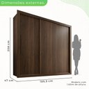 Ver imagem 5 de Guarda-Roupa Casal 3 Portas 4 Gavetas Costa Rica