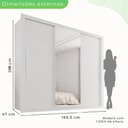 Ver imagem 4 de Guarda-Roupa Casal 3 Portas com Espelho Central e 4 Gavetas Costa Rica